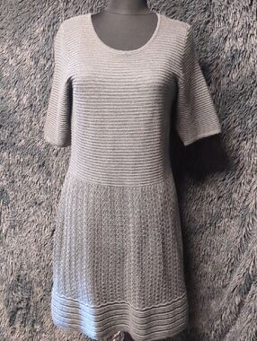 Cynthia Rowley Grey Ribbed Knit Dress